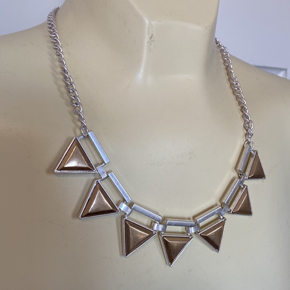 New Triangle Matte Gold & Silver Necklace - Atticus